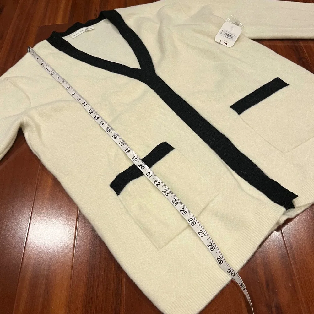 Altard State Cardigan Sweater Cream Black Trim Rich Girl Cozy Knit New Sz Medium